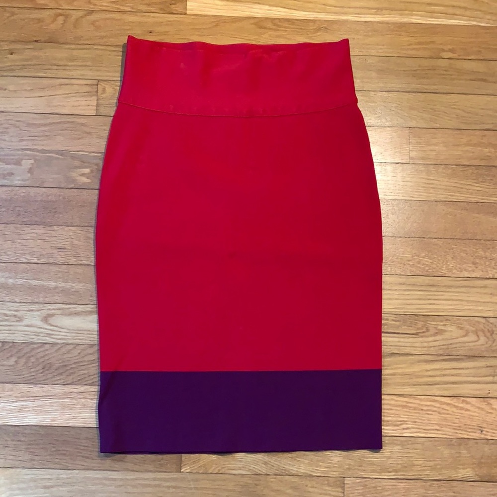 Two-tone bodycon skirt